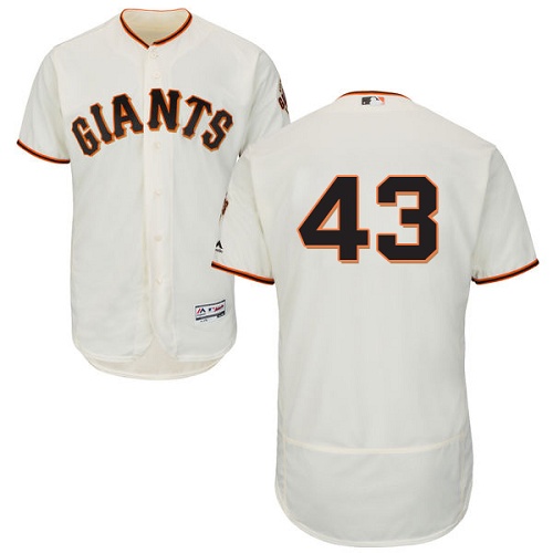 Giants #43 Dave Dravecky Cream Flexbase Authentic Collection Stitched MLB Jersey